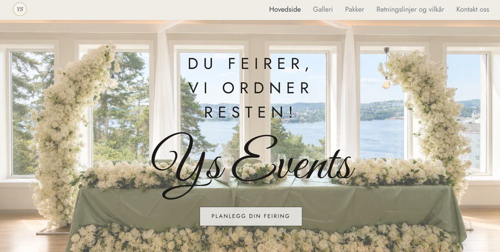 Nettside for YS Events, eventplanlegging